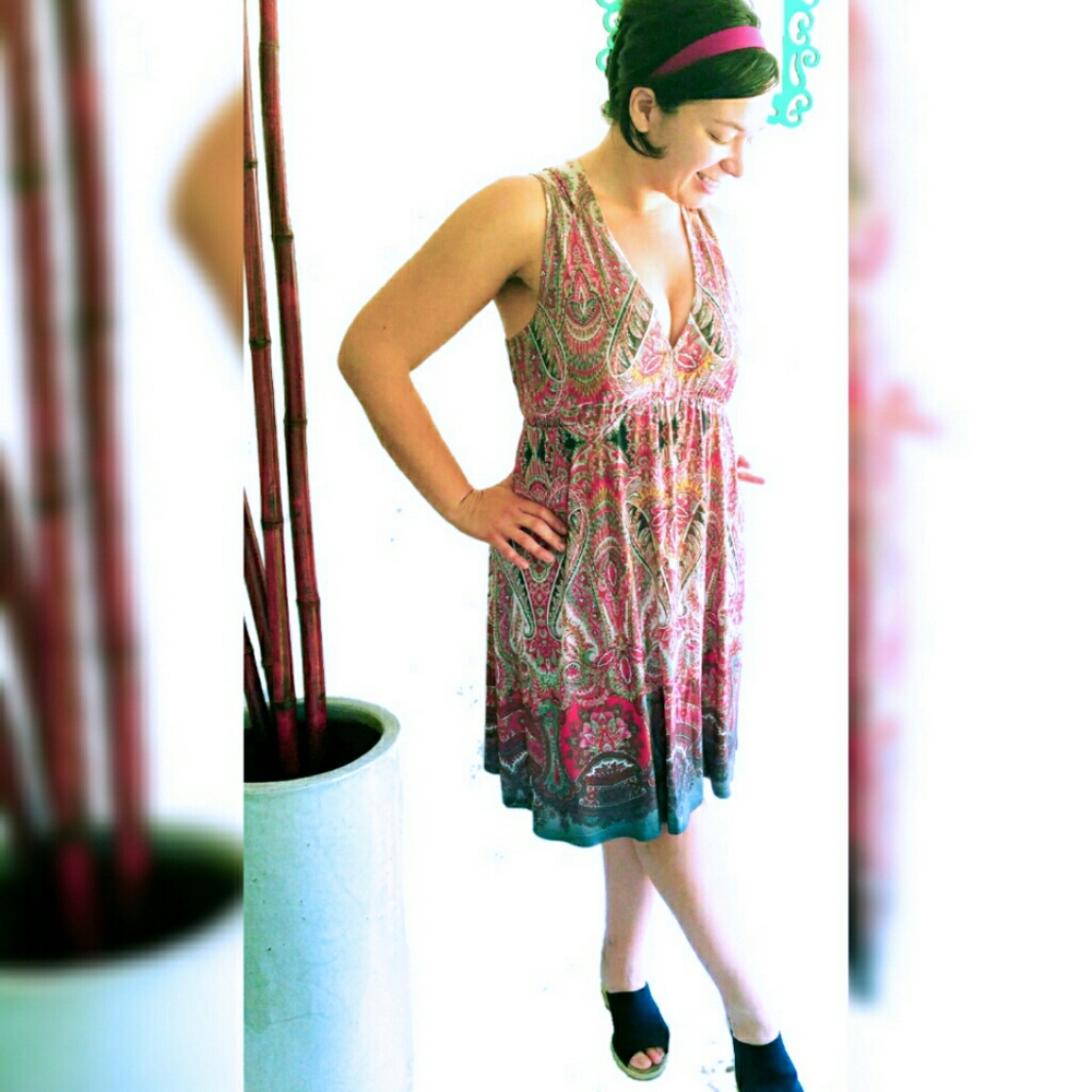 Knee length Mosaic pattern dress - XL